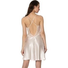 Pierre Cardin 608 Dantelli Pudra Saten Kadın Gecelik