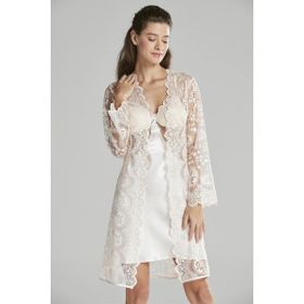 Pierre Cardin 6225 İnci 6'lı Kaplı Midi Gecelik Sabahlık Set