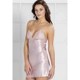 Pierre Cardin 624 Pudra Saten Güpürlü Gecelik