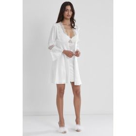 Pierre Cardin 6325 Ekru 6'lı Kaplı Gecelik Sabahlık Set