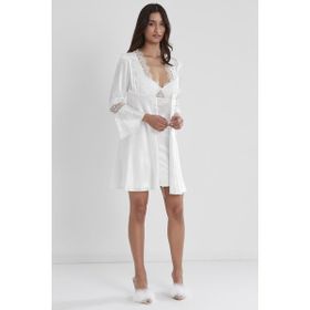 Pierre Cardin 6325 Ekru 6'lı Kaplı Gecelik Sabahlık Set