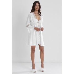 Pierre Cardin 6325 Ekru 6'lı Kaplı Gecelik Sabahlık Set