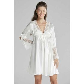 Pierre Cardin 6625 Ekru 6'lı Kaplı Midi Gecelik Sabahlık Set