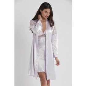 Pierre Cardin 6955 Viola 6'lı Saten Gecelik Sabahlık Çeyiz Seti