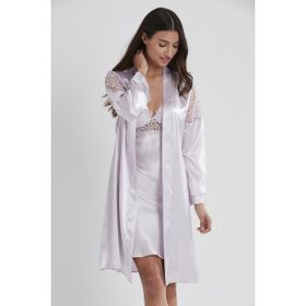 Pierre Cardin 6955 Viola 6'lı Saten Gecelik Sabahlık Çeyiz Seti