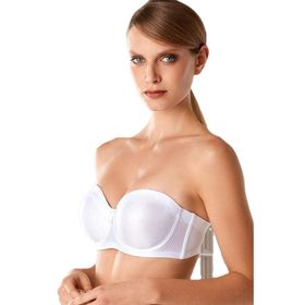 Pierre Cardin 7031 Beyaz Balenli Straplez Toparlayıcı Kadın Sütyen
