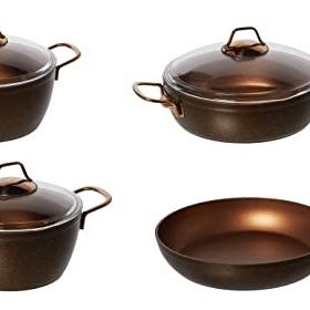 Pierre Cardin 71305471 Graniks Granit Kaplama Metal Saplı 7 Parça Bakır Tencere Seti