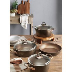 Pierre Cardin 71305471 Graniks Granit Kaplama Metal Saplı 7 Parça Bakır Tencere Seti