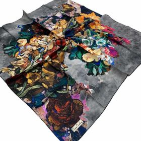 Pierre Cardin 7660438-912 Koyu Gri Çiçek Desen Eşarp