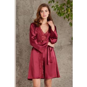 Pierre Cardin Bordo 4'lü Gecelik Çeyiz Takım