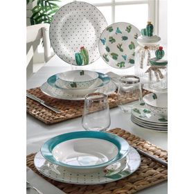 Pierre Cardin Cactus 6 Kişilik 24 Parça Desenli Yemek Takımı