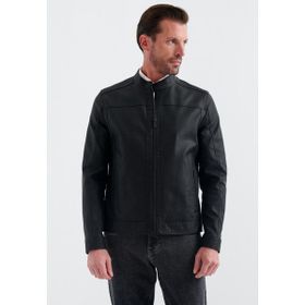 Pierre Cardin Cedric Siyah Biker Erkek Mont