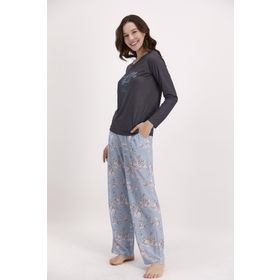 Pierre Cardin Çiçek Desenli Lacivert Kadın Pijama Takımı