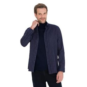 Pierre Cardin Erkek 50262464-VR033 Lacivert Desenli Erkek Gömlek