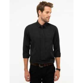Pierre Cardin G021GL004.000.1112795 Siyah Slim Fit Armürlü Erkek Gömlek