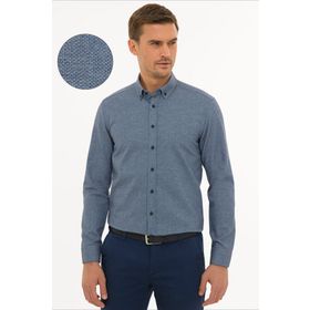 Pierre Cardin G021SZ004.000.1112075 Mavi Slim Fit Uzun Kollu Erkek Gömlek