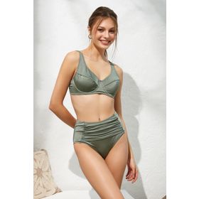 Pierre Cardin Haki 221240 Chicas Balenli Korseli Toparlayıcı Yüksek Bel Kadın Bikini Takım