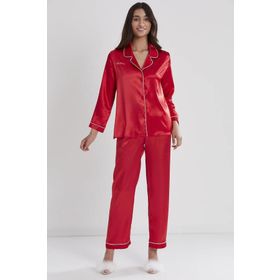 Pierre Cardin Kadın Biyeli Saten Pijama Takımı