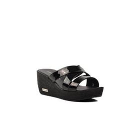 Pierre Cardin PC-3505 Siyah Rugan Kadın Dolgu Topuk Terlik
