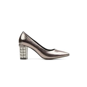 Pierre Cardin PC-51201 3478 Platin Kırışık Kadın Topuklu Ayakkabı