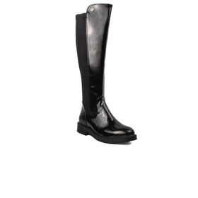 Pierre Cardin PC-52066 Siyah Kırışık Kadın Çizme