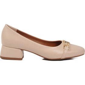 Pierre Cardin PC-55128 Z Krem Hafif Kadın Kısa Topuklu Ayakkabı