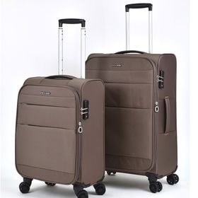 Pierre Cardin PC4200 Kahverengi Ultra Light Hafif Lüx Kumaş Orta Boy-Kabin Boy 2'li Valiz Seti
