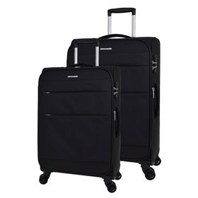 Pierre Cardin PC4200 Siyah Ultra Light Hafif Lüx Kumaş Büyük Boy-Orta Boy 2'li Valiz Seti