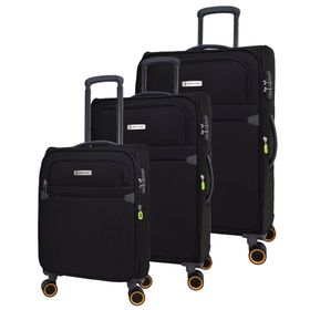 Pierre Cardin PC6000 Ultra Light Hafif Lüx Kumaş Siyah 3'lü Valiz Seti