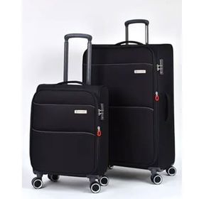 Pierre Cardin PC6050 Ultra Light Siyah Kumaş Büyük Boy ve Kabin Boy 2'li Valiz Seti