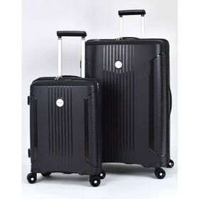 Pierre Cardin PC7060 Louisiana Polo Polipropilen Siyah Kırılmaz 2'li Valiz Seti Büyük Boy-Kabin Boy