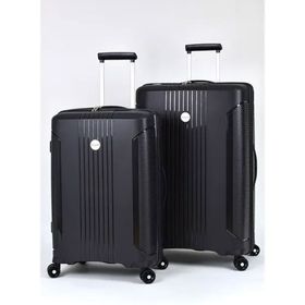Pierre Cardin PC7060 Siyah Polipropilen Kırılmaz Büyük Boy-Orta Boy 2'li Valiz Seti