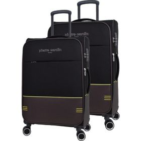 Pierre Cardin PC8200 2'li Siyah Ultra Light Hafif Lüx Kumaş Büyük ve Orta Boy Valiz Seti