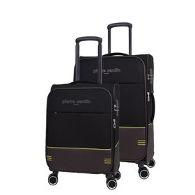 Pierre Cardin PC8200 2'li Siyah Ultra Light Hafif Lüx Kumaş Büyük ve Orta Boy Valiz Seti