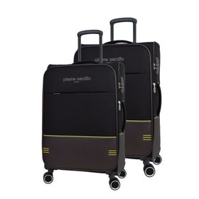 Pierre Cardin PC8200 2'li Siyah Ultra Light Hafif Lüx Kumaş Büyük ve Orta Boy Valiz Seti