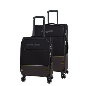 Pierre Cardin PC8200 2'li Siyah Ultra Light Hafif Lüx Kumaş Büyük ve Orta Boy Valiz Seti