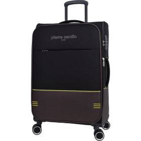 Pierre Cardin PC8200 Ultra Light Hafif Siyah Lüx Kumaş Büyük Boy ve Kabin Boy 2'li Valiz Seti