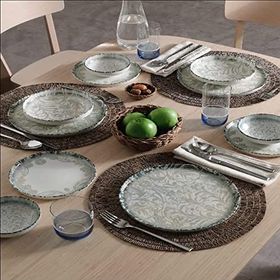 Pierre Cardin Porselen Ethnic Mavi 6 Kişilik Yemek Takımı