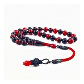 Pigado 1000 Ayar Gümüş Püsküllü Kırmızı Sıkma Kehribar Tesbih