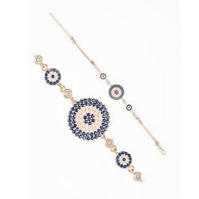 Pigado 925 Ayar Gümüş 19 cm Rose Nazar Bileklik