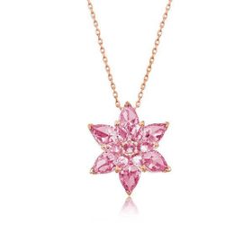 Pigado 925 Ayar Gümüş Camellia Çiçeği Kolye