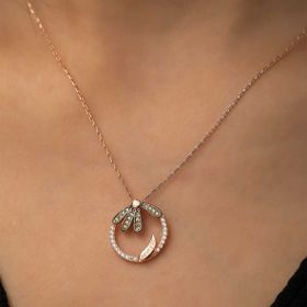 Pigado 925 Ayar Gümüş Papatya Seviyor Gümüş Kolye