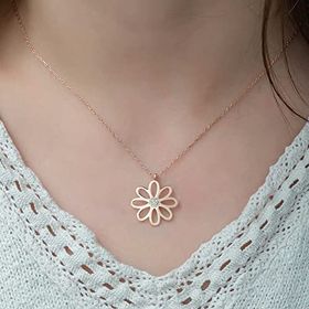 Pigado 925 Ayar Gümüş Rose Çiçek Bayan Gümüş Kolye