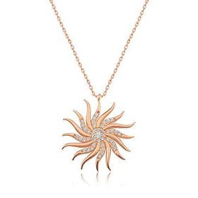 Pigado 925 Ayar Gümüş Rüzgar Gülü Kadın Gümüş Kolye