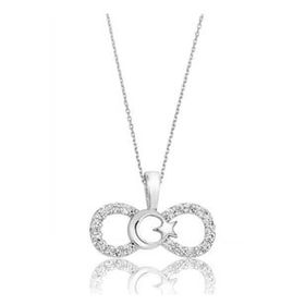 Pigado 925 Ayar Gümüş Sonsuzluk Ay Yıldız Kadın Gümüş Kolye