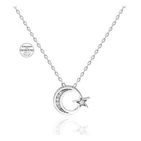 Pigado 925 Ayar Gümüş Swarovski Taşlı Ayyıldız Kolye