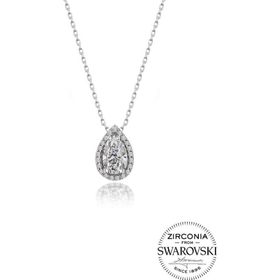 Pigado 925 Ayar Gümüş Swarovski Taşlı Kadın Damla Model Kadın Kolye