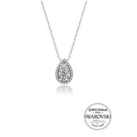 Pigado 925 Ayar Gümüş Swarovski Taşlı Kadın Damla Model Kadın Kolye