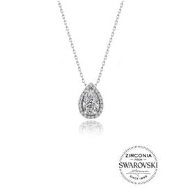 Pigado 925 Ayar Gümüş Swarovski Taşlı Kadın Damla Model Kadın Kolye