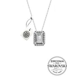 Pigado Gümüş Swarovski Baget Pırlanta Modeli Kolye